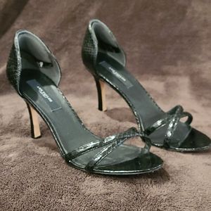 Ann Taylor Black Leather Evening Sandal 6M